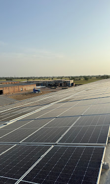 Solar panels at Shree Hari Spintex spinning mill in Punjab